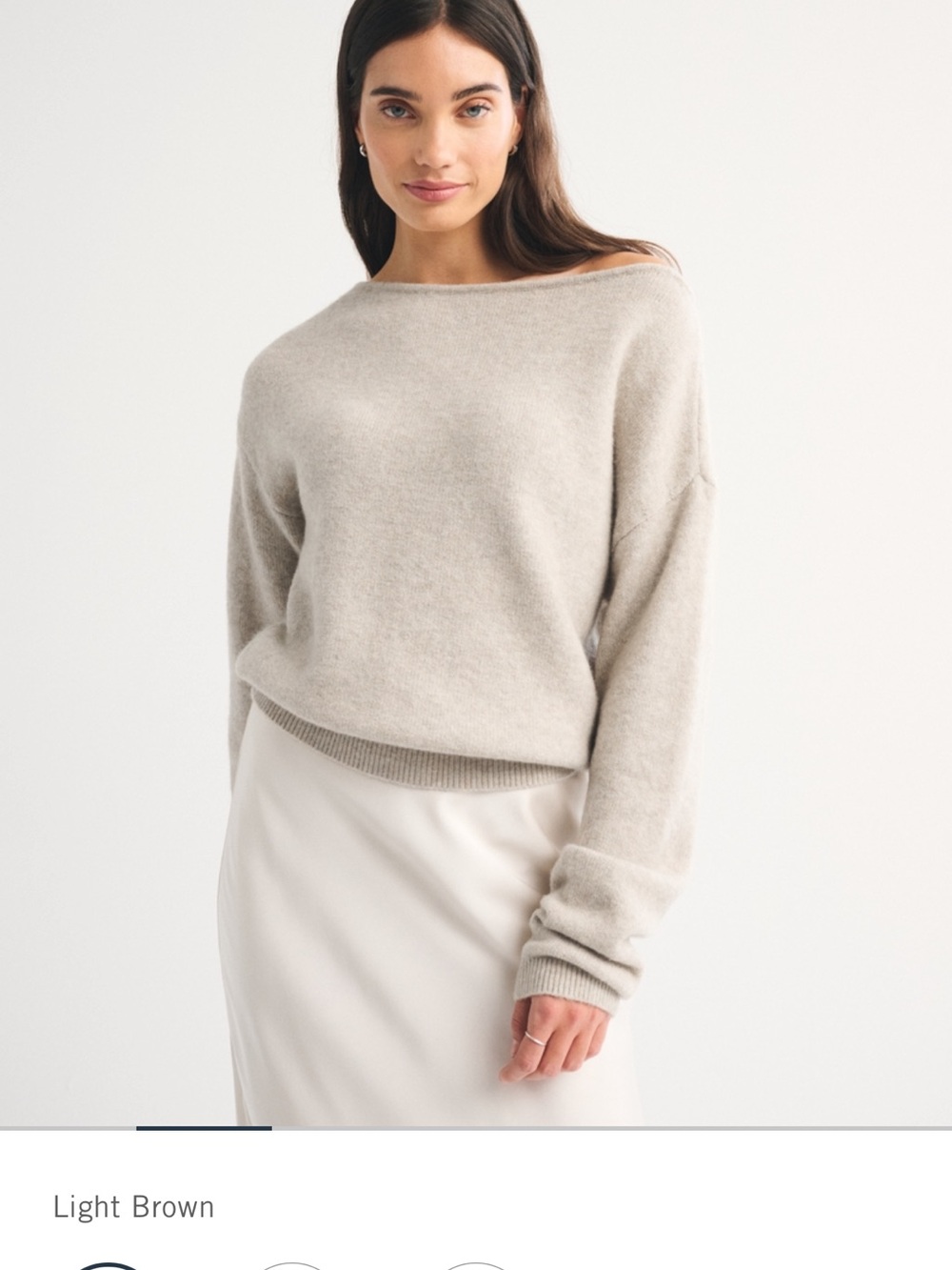 Abercrombie & Fitch Merino Wool-Blend Slash Sweater - XL Light Brown - Picture 3 of 16